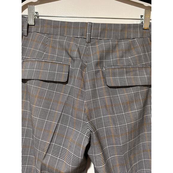 Robert Rodriguez Plaid Crop Flare-Hem Tailored Trousers Size 4 Mid Rise Dressy - Picture 11 of 15